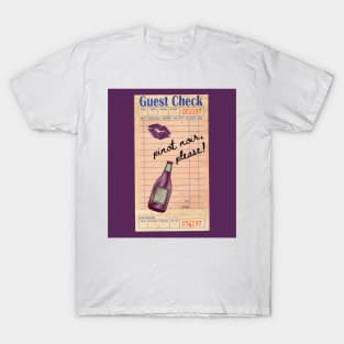 Pinot Noir Y2k Pink Guest Check Print T-Shirt